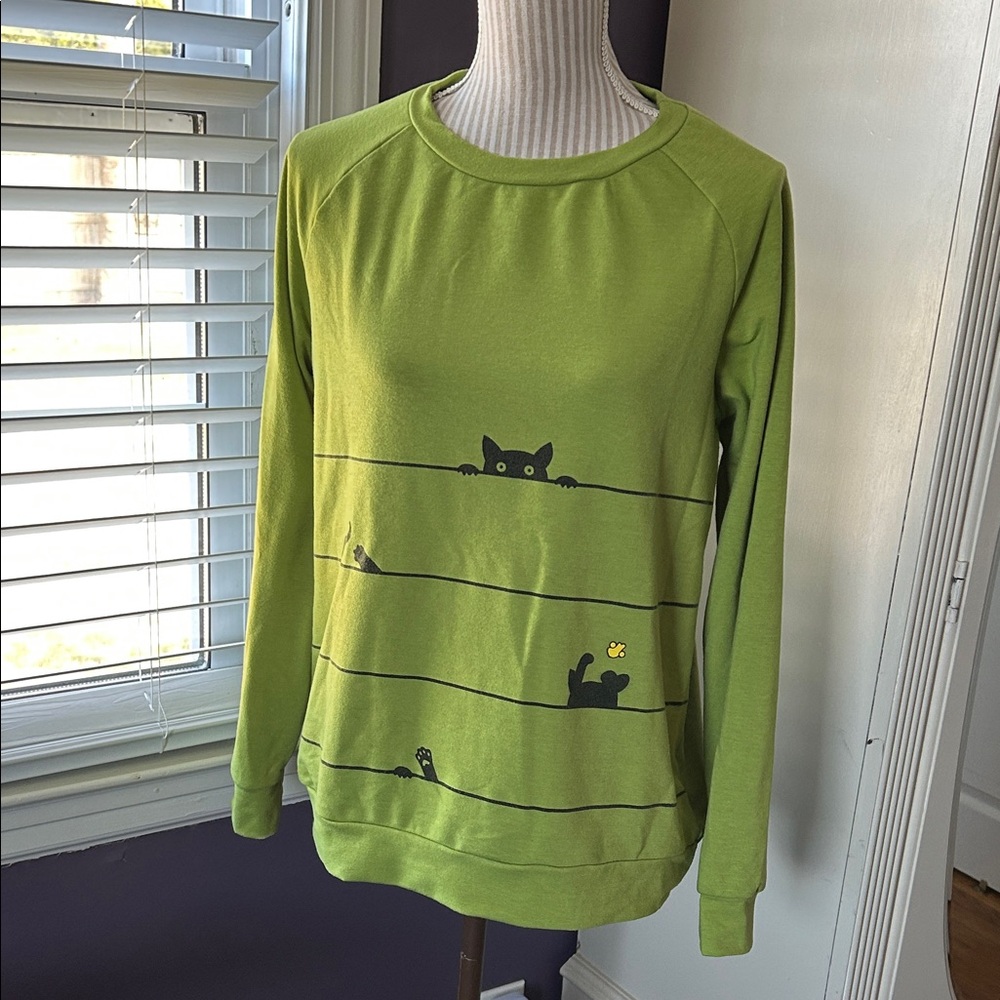MISSLOOK Olive Green Crewneck Top